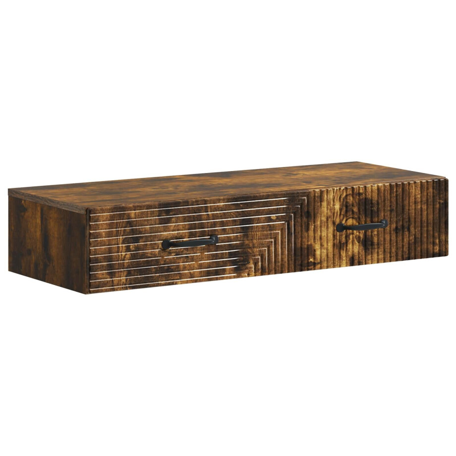 vidaXL Wandmontage Zijtafel Gerookt eiken 87,5 x 34,5 x 17 cm vidaXL Wandmontage Zijtafel Gerookt eiken 87,5 x 34,5 x 17 cm afbeelding 1