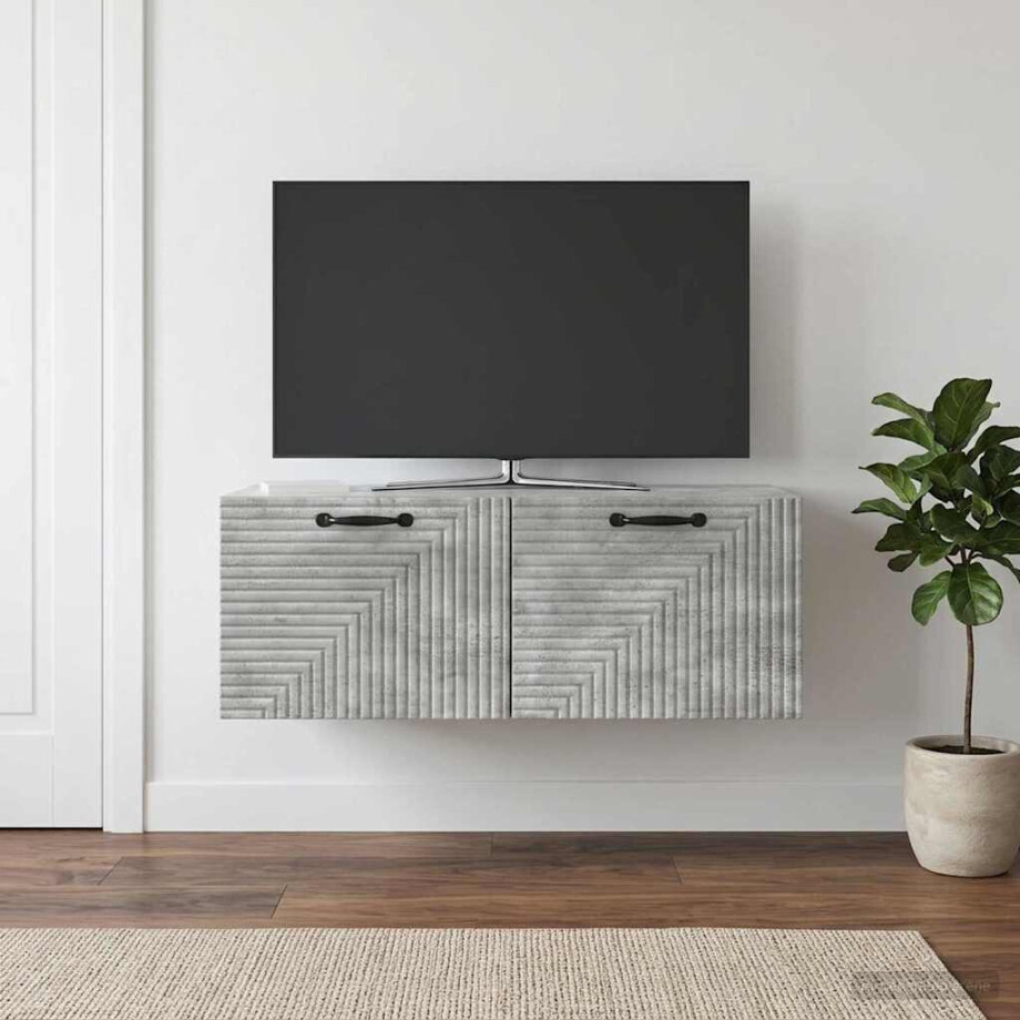 vidaXL Wandbeugel TV-kast Betongrijs 78,5 x 41 x 30 cm Bewerkt hout vidaXL Wandbeugel TV-kast Betongrijs 78,5 x 41 x 30 cm Bewerkt hout afbeelding 1