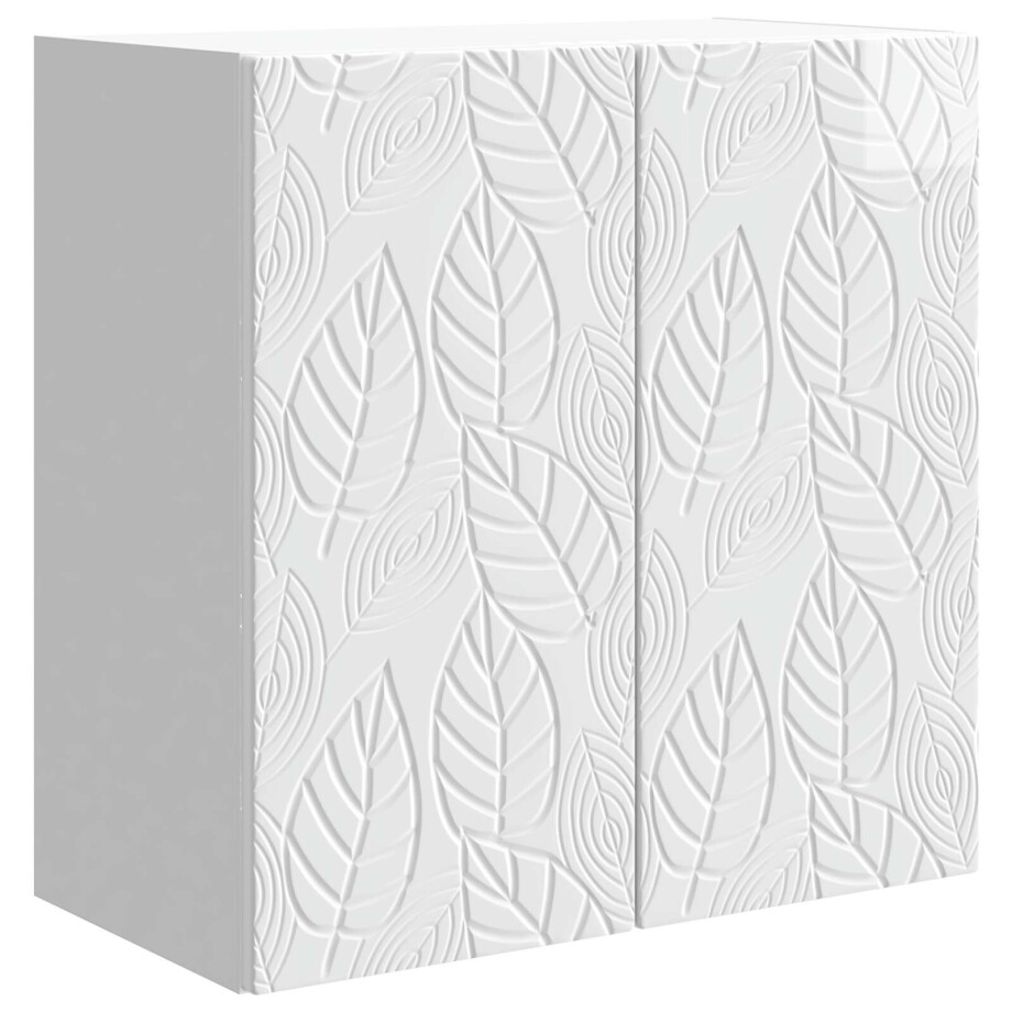 vidaXL Wandkast Hoogglans Wit 59 x 31 x 60 cm Bewerkt hout afbeelding 1