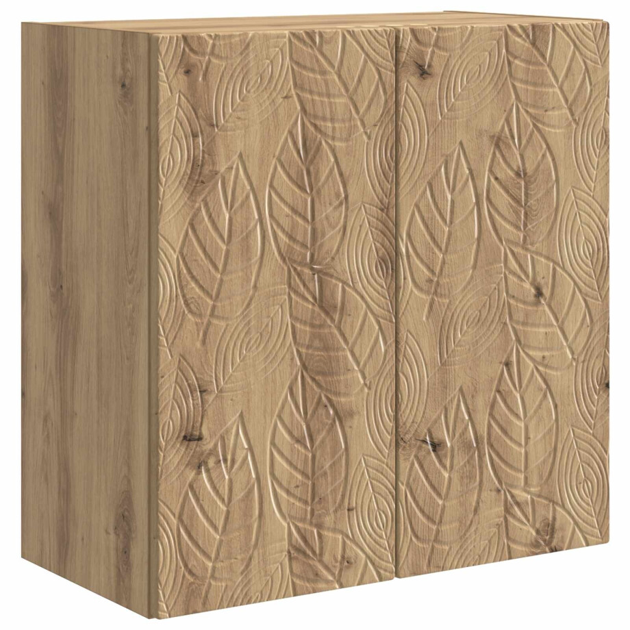 vidaXL Wandkast Artisanaal eiken 59 x 31 x 60 cm Bewerkt hout afbeelding 1