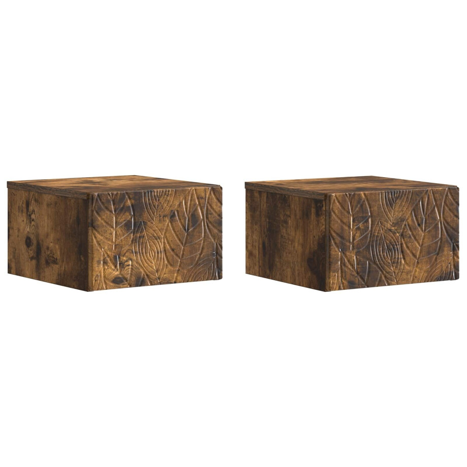 vidaXL Wandmontage Zijtafel 2 pcs Gerookt eiken 34,5 x 33 x 20 cm vidaXL Wandmontage Zijtafel 2 pcs Gerookt eiken 34,5 x 33 x 20 cm afbeelding 1