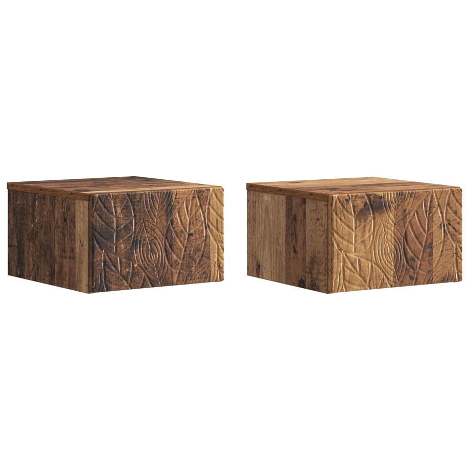 vidaXL Wandmontage Zijtafel 2 pcs Oud hout 34,5 x 33 x 20 cm vidaXL Wandmontage Zijtafel 2 pcs Oud hout 34,5 x 33 x 20 cm afbeelding 1