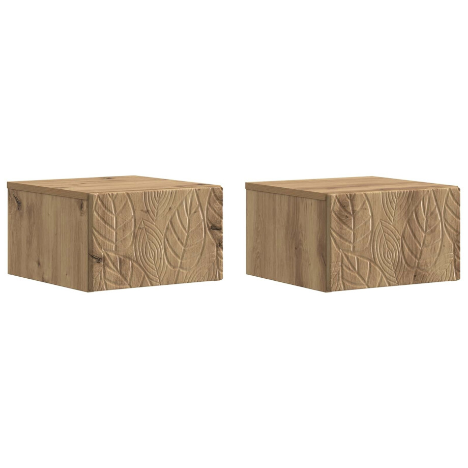 vidaXL Wandbeugel Bedkast 2 pcs Artisanaal eiken 49 x 34,5 x 20 cm vidaXL Wandbeugel Bedkast 2 pcs Artisanaal eiken 49 x 34,5 x 20 cm afbeelding 1
