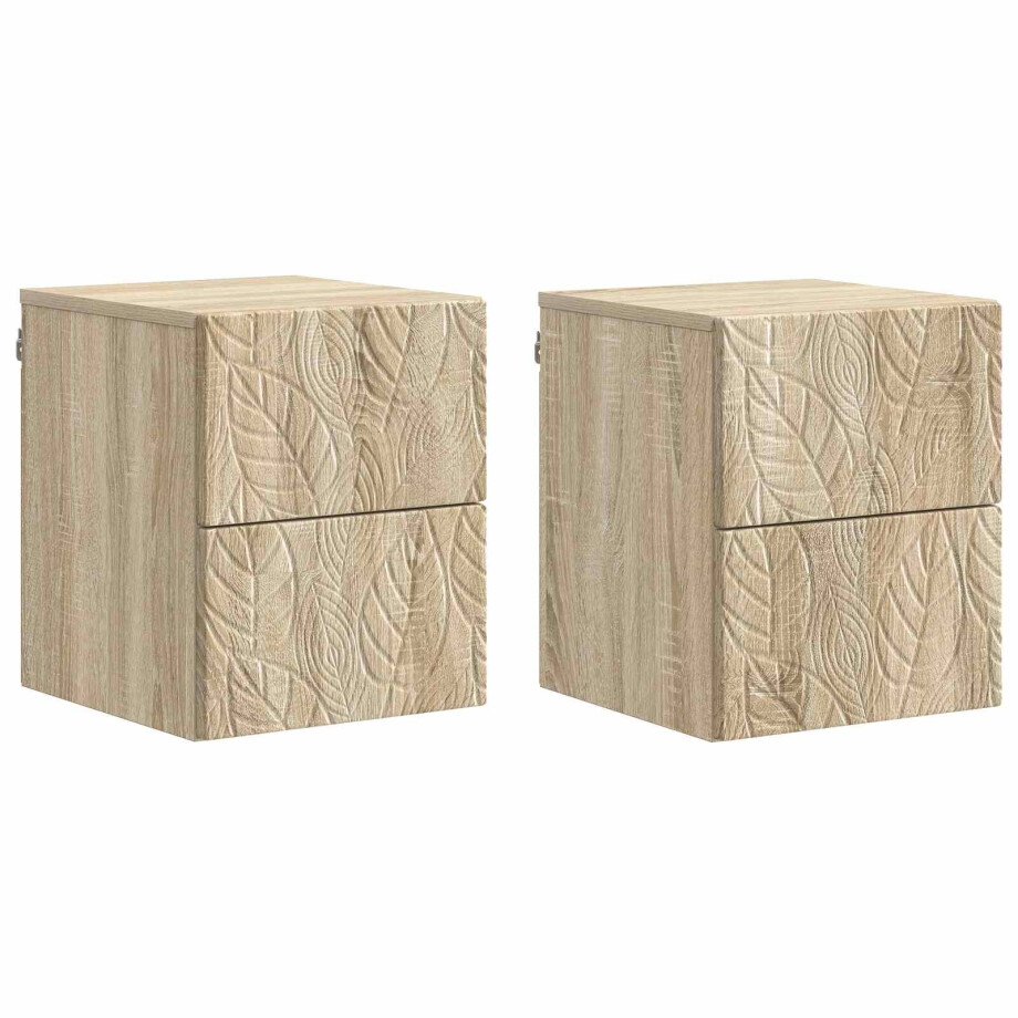 vidaXL Wandbeugel Bedkast 2 pcs Sonoma Eiken 34,5 x 33 x 40 cm vidaXL Wandbeugel Bedkast 2 pcs Sonoma Eiken 34,5 x 33 x 40 cm afbeelding 1
