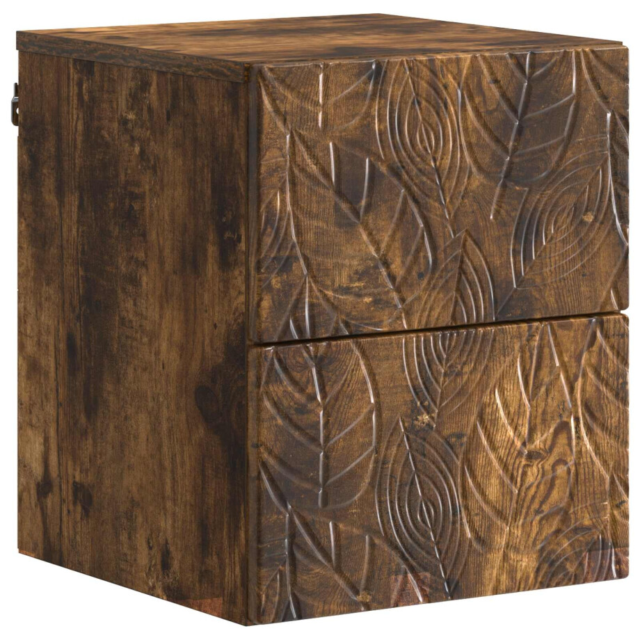vidaXL Wandbeugel Bedkast Gerookt eiken 34,5 x 33 x 40 cm Bewerkt hout vidaXL Wandbeugel Bedkast Gerookt eiken 34,5 x 33 x 40 cm Bewerkt hout afbeelding 1