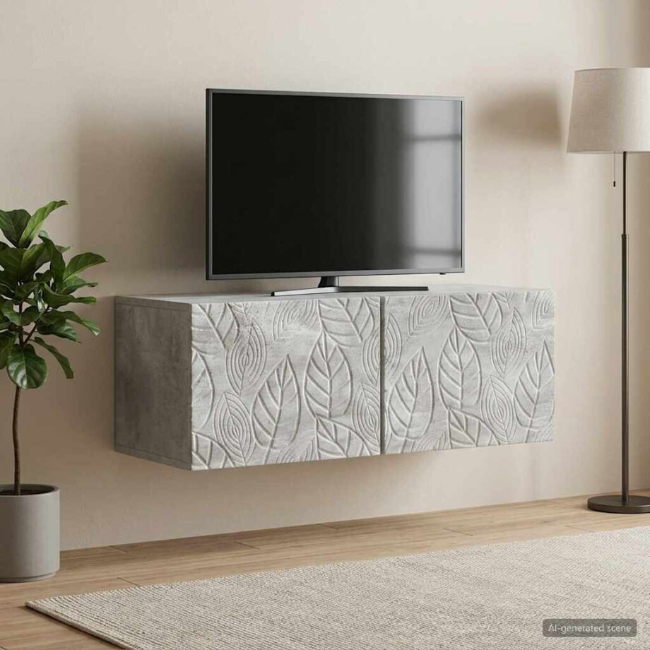 vidaXL Wandbeugel TV-kast 59,5 x 41 x 30 cm Betongrijs Bewerkt hout vidaXL Wandbeugel TV-kast 59,5 x 41 x 30 cm Betongrijs Bewerkt hout afbeelding 1