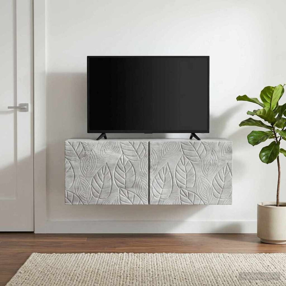 vidaXL Wandbeugel TV-kast 78,5 x 41 x 30 cm Betongrijs Bewerkt hout vidaXL Wandbeugel TV-kast 78,5 x 41 x 30 cm Betongrijs Bewerkt hout afbeelding 1