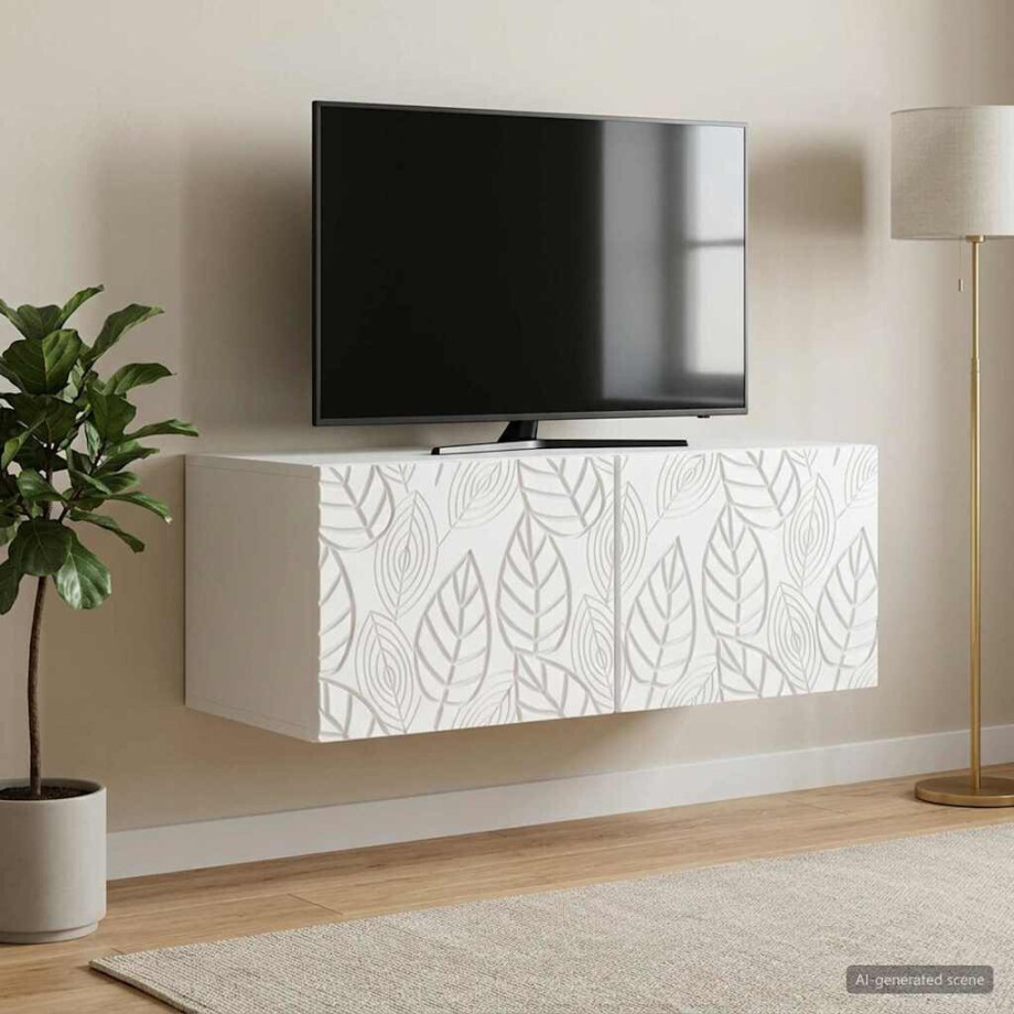 vidaXL Wandbeugel TV-kast 59,5 x 31 cm Wit Bewerkt hout Wandgemonteerd vidaXL Wandbeugel TV-kast 59,5 x 31 cm Wit Bewerkt hout Wandgemonteerd afbeelding 1