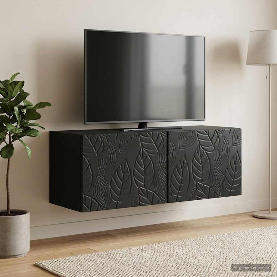 vidaXL Wandbeugel TV-kast 59,5 x 31 cm Zwart Bewerkt hout vidaXL Wandbeugel TV-kast 59,5 x 31 cm Zwart Bewerkt hout afbeelding 1