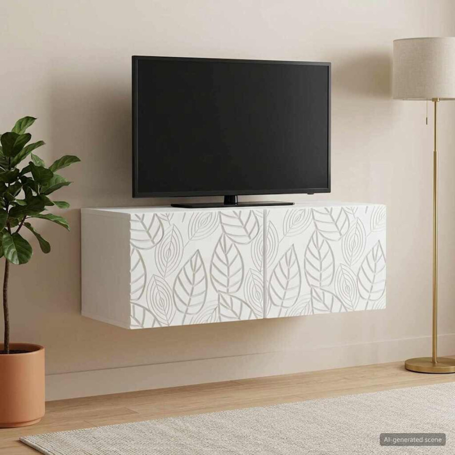vidaXL Wandbeugel TV-kast 78,5 x 31 cm Wit Bewerkt hout Wandgemonteerd vidaXL Wandbeugel TV-kast 78,5 x 31 cm Wit Bewerkt hout Wandgemonteerd afbeelding 1