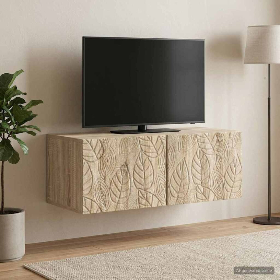 vidaXL Wandbeugel TV-kast 78,5 x 31 cm Sonoma Eiken Bewerkt hout afbeelding 1