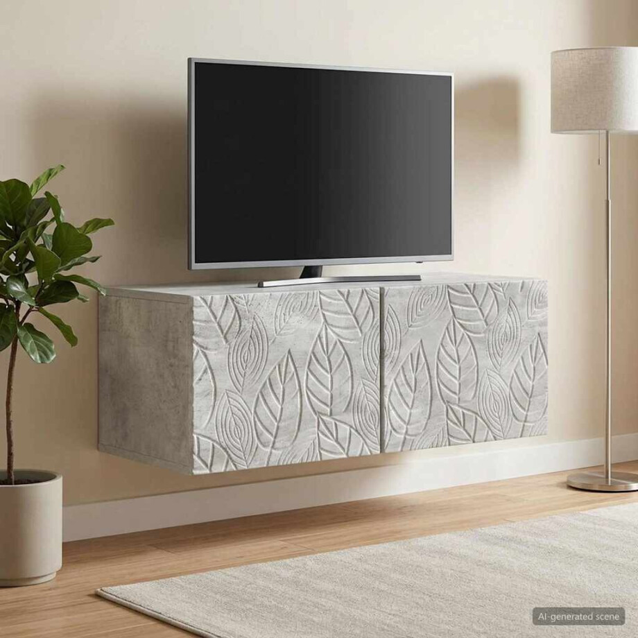 vidaXL Wandbeugel TV-kast 78,5 x 31 cm Betongrijs Bewerkt hout afbeelding 1