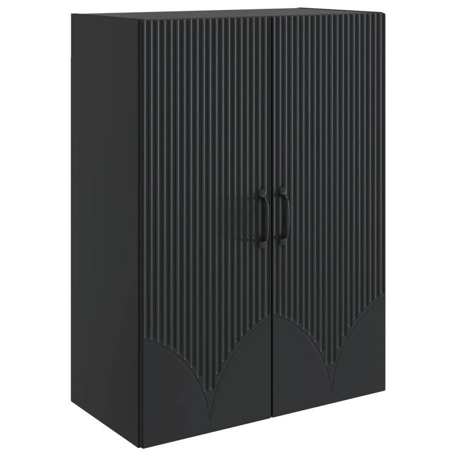 vidaXL Wandkast Zwart 66 x 34,5 x 90 cm Bewerkt hout afbeelding 1