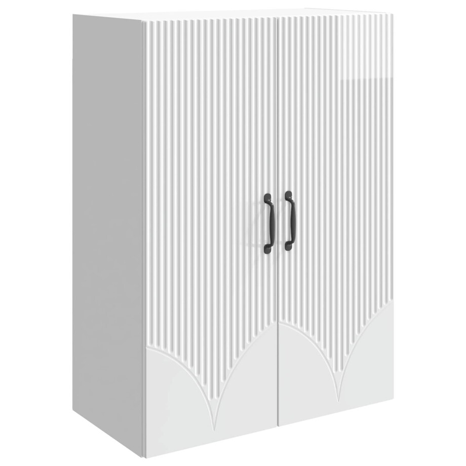 vidaXL Wandkast Hoogglans Wit 66 x 34,5 x 90 cm Bewerkt hout afbeelding 1