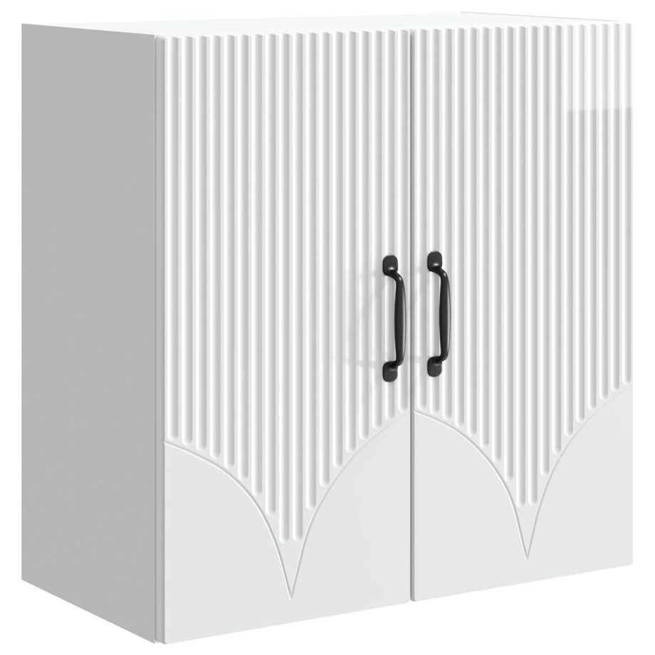 vidaXL Wandkast Hoogglans Wit 59 x 31 x 60 cm Bewerkt hout vidaXL Wandkast Hoogglans Wit 59 x 31 x 60 cm Bewerkt hout afbeelding 1