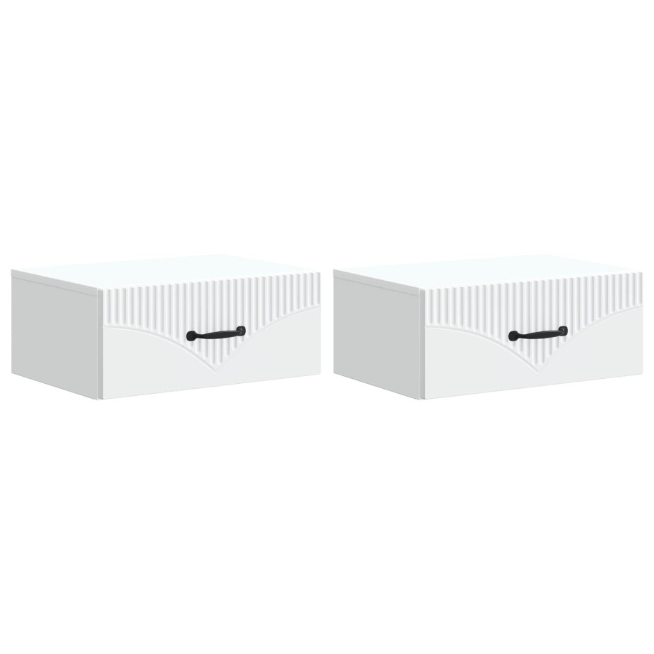 vidaXL Wandbeugel Bedkast 2 pcs Wit 49 x 34,5 x 20 cm Bewerkt hout vidaXL Wandbeugel Bedkast 2 pcs Wit 49 x 34,5 x 20 cm Bewerkt hout afbeelding 1