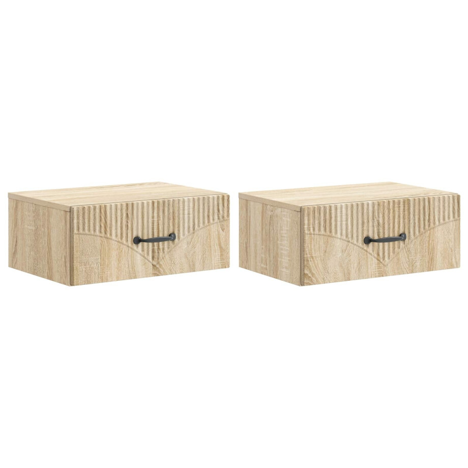vidaXL Wandbeugel Bedkast 2 pcs Sonoma Eiken 49 x 34,5 x 20 cm vidaXL Wandbeugel Bedkast 2 pcs Sonoma Eiken 49 x 34,5 x 20 cm afbeelding 1