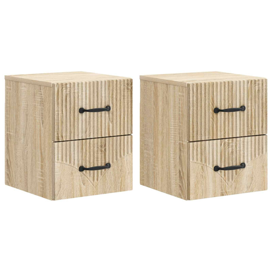 vidaXL Wandbeugel Bedkast 2 pcs Sonoma Eiken 34,5 x 33 x 40 cm vidaXL Wandbeugel Bedkast 2 pcs Sonoma Eiken 34,5 x 33 x 40 cm afbeelding 1