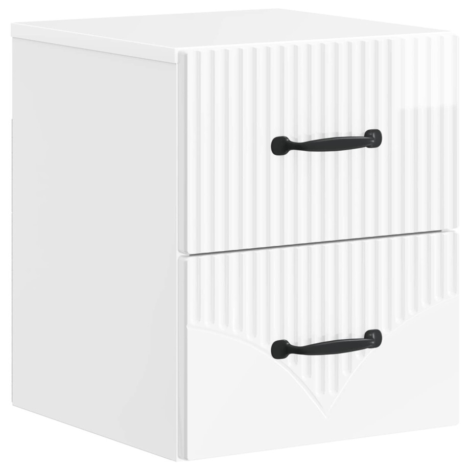 vidaXL Wandbeugel Bedkast Hoogglans Wit 34,5 x 33 x 40 cm Bewerkt hout vidaXL Wandbeugel Bedkast Hoogglans Wit 34,5 x 33 x 40 cm Bewerkt hout afbeelding 1