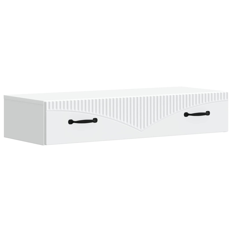 vidaXL Wandmontage Zijtafel Wit 87,5 x 34,5 x 17 cm Bewerkt hout afbeelding 1