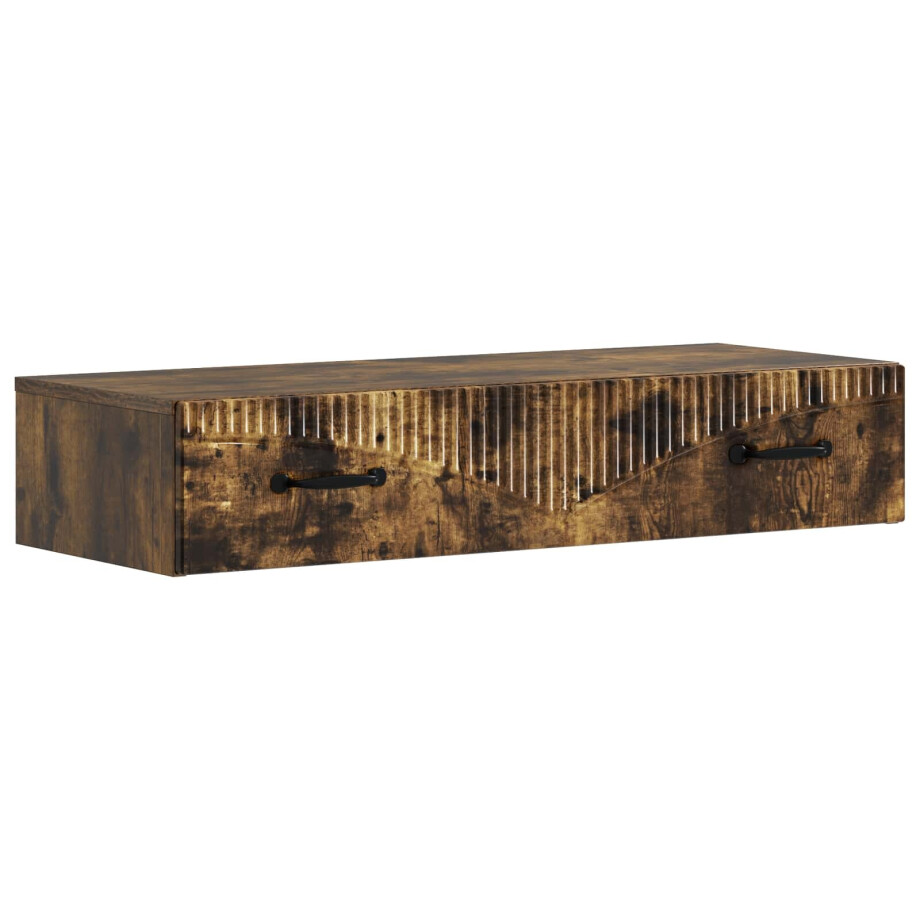 vidaXL Wandmontage Zijtafel Gerookt eiken 87,5 x 34,5 x 17 cm vidaXL Wandmontage Zijtafel Gerookt eiken 87,5 x 34,5 x 17 cm afbeelding 1