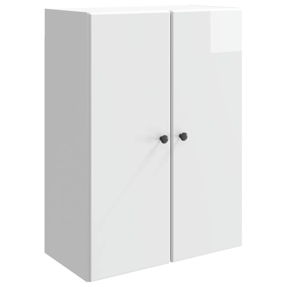vidaXL Wandkast Hoogglans Wit 66 x 34,5 x 90 cm Bewerkt hout afbeelding 1