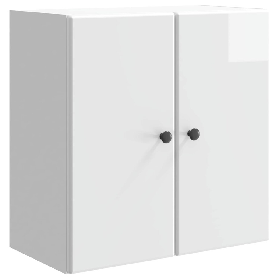vidaXL Wandkast Hoogglans Wit 59 x 31 x 60 cm Bewerkt hout afbeelding 1