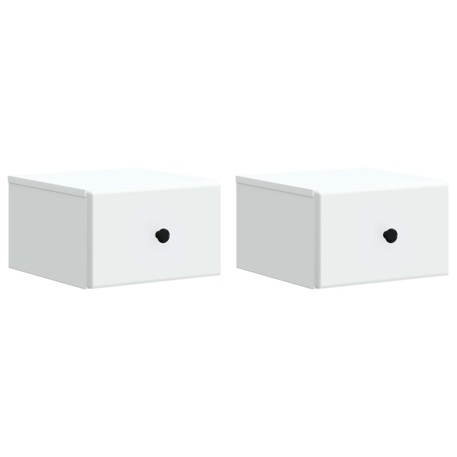 vidaXL Wandbeugel Bedkast 2 pcs Wit 34,5 x 33 x 20 cm Bewerkt hout vidaXL Wandbeugel Bedkast 2 pcs Wit 34,5 x 33 x 20 cm Bewerkt hout afbeelding 1