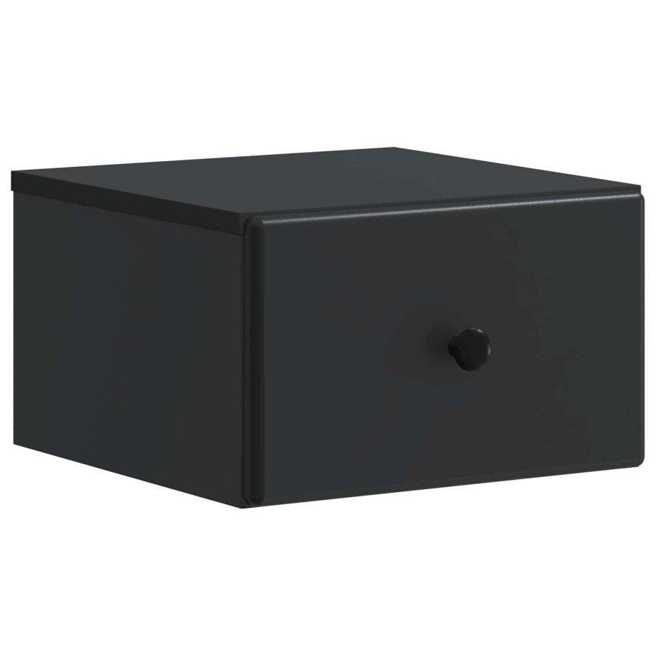 vidaXL Wandbeugel Bedkast Zwart 34,5 x 33 x 20 cm Bewerkt hout afbeelding 1