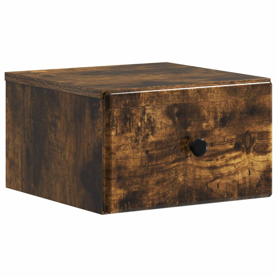 vidaXL Wandbeugel Bedkast Gerookt eiken 34,5 x 33 x 20 cm Bewerkt hout vidaXL Wandbeugel Bedkast Gerookt eiken 34,5 x 33 x 20 cm Bewerkt hout afbeelding 1