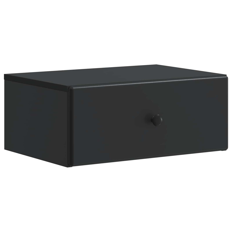 vidaXL Wandbeugel Bedkast Zwart 49 x 34,5 x 20 cm Bewerkt hout afbeelding 1