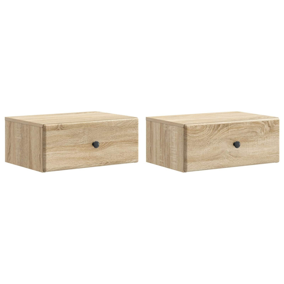 vidaXL Wandbeugel Bedkast 2 pcs Sonoma Eiken 49 x 34,5 x 20 cm vidaXL Wandbeugel Bedkast 2 pcs Sonoma Eiken 49 x 34,5 x 20 cm afbeelding 1