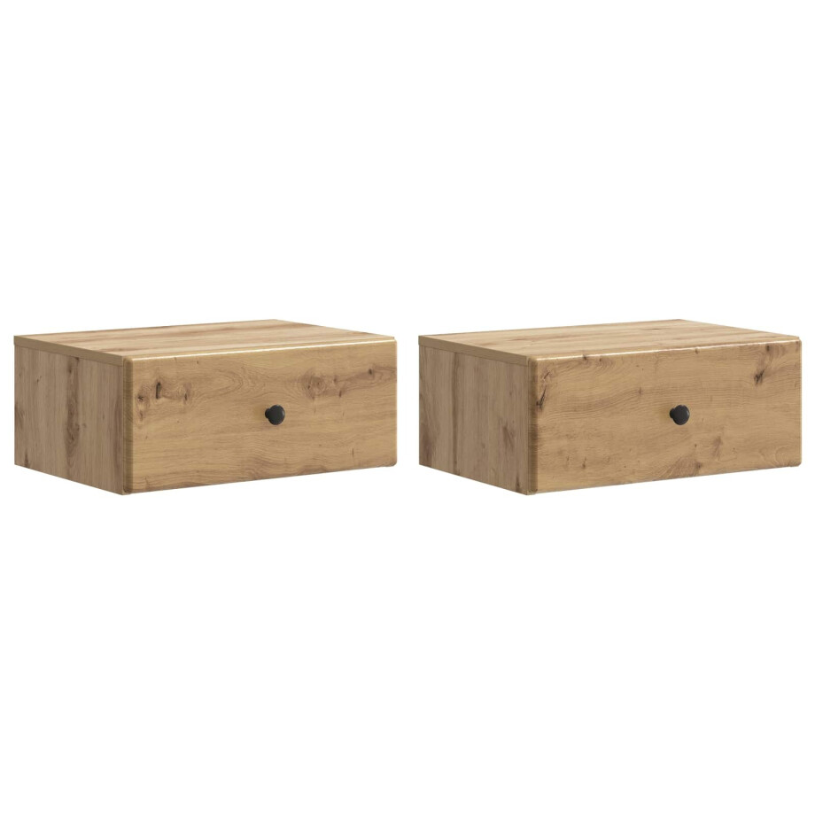 vidaXL Wandbeugel Bedkast 2 pcs Artisanaal eiken 49 x 34,5 x 20 cm vidaXL Wandbeugel Bedkast 2 pcs Artisanaal eiken 49 x 34,5 x 20 cm afbeelding 1