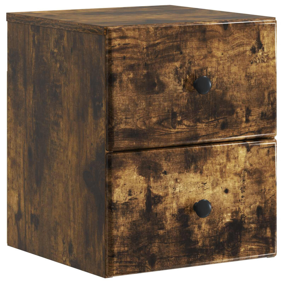 vidaXL Wandbeugel Bedkast Gerookt eiken 34,5 x 33 x 40 cm Bewerkt hout vidaXL Wandbeugel Bedkast Gerookt eiken 34,5 x 33 x 40 cm Bewerkt hout afbeelding 1