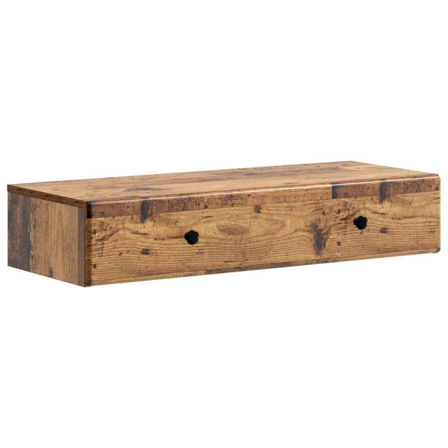 vidaXL Wandmontage Zijtafel Oud hout 87,5 x 34,5 x 17 cm Bewerkt hout afbeelding 1