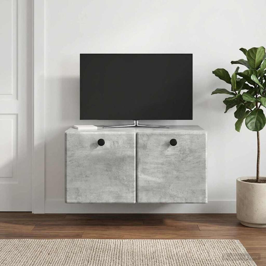vidaXL Wandbeugel TV-kast 59,5 x 41 x 30 cm Betongrijs Bewerkt hout vidaXL Wandbeugel TV-kast 59,5 x 41 x 30 cm Betongrijs Bewerkt hout afbeelding 1