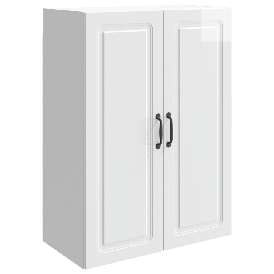 vidaXL Wandkast Hoogglans Wit 66 x 34,5 x 90 cm Bewerkt hout afbeelding 1