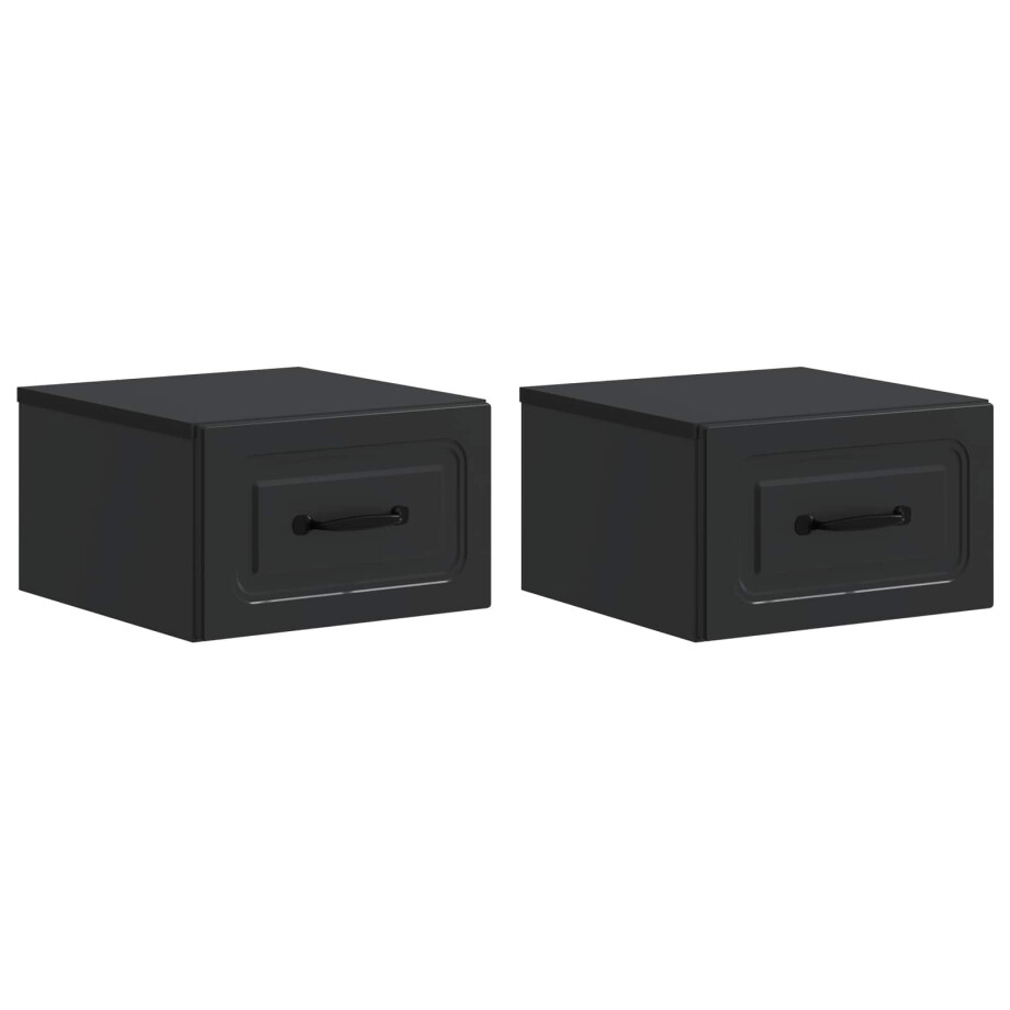 vidaXL Wandbeugel Bedkast 2 pcs Zwart 34,5 x 33 x 20 cm Bewerkt hout vidaXL Wandbeugel Bedkast 2 pcs Zwart 34,5 x 33 x 20 cm Bewerkt hout afbeelding 1