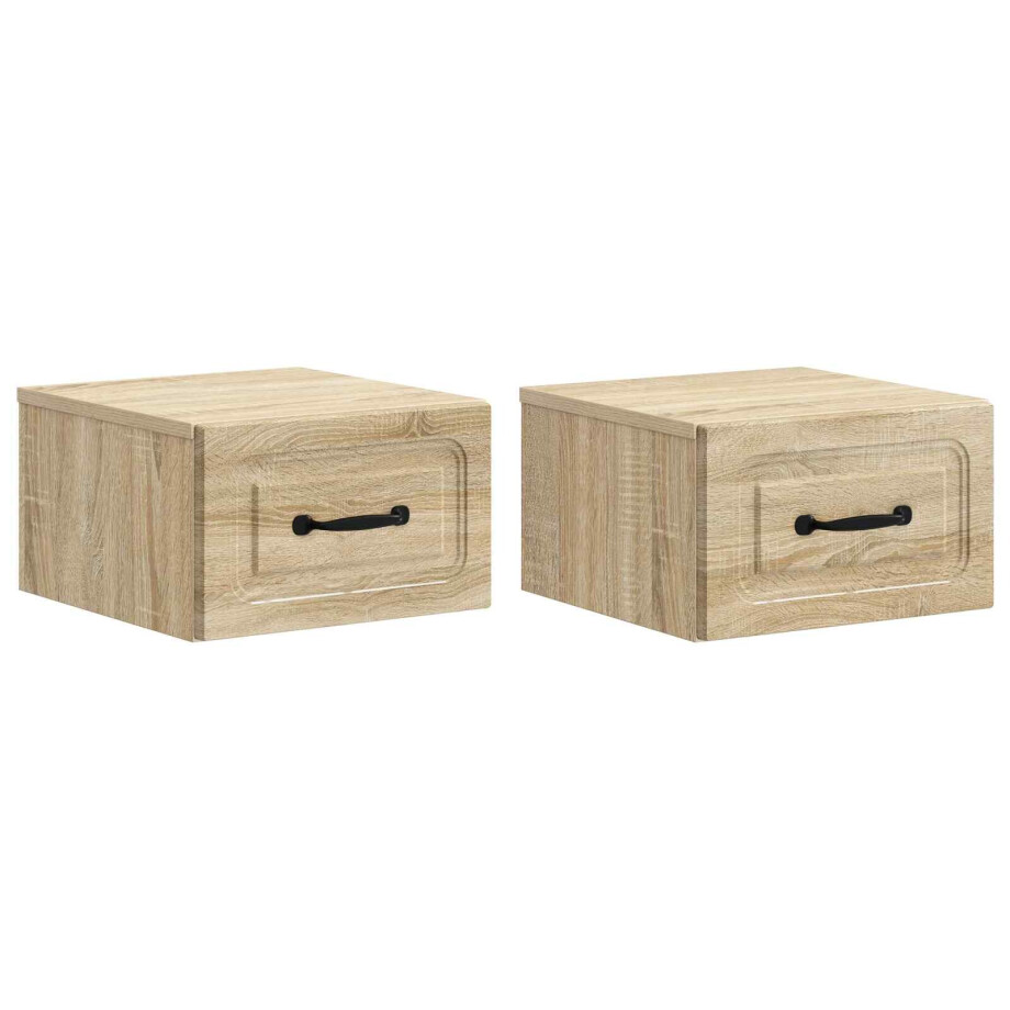 vidaXL Wandbeugel Bedkast 2 pcs Sonoma Eiken 34,5 x 33 x 20 cm vidaXL Wandbeugel Bedkast 2 pcs Sonoma Eiken 34,5 x 33 x 20 cm afbeelding 1