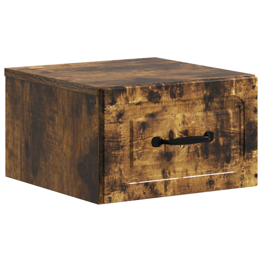 vidaXL Wandbeugel Bedkast Gerookt eiken 34,5 x 33 x 20 cm Bewerkt hout vidaXL Wandbeugel Bedkast Gerookt eiken 34,5 x 33 x 20 cm Bewerkt hout afbeelding 1