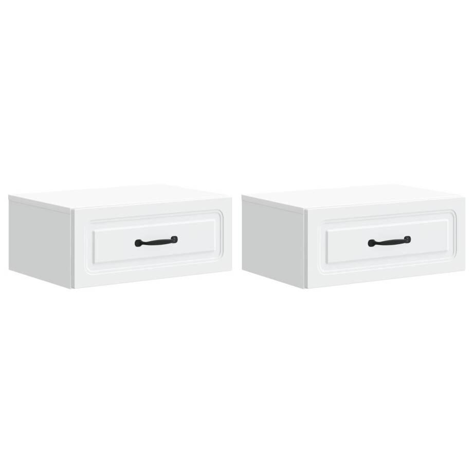 vidaXL Wandbeugel Bedkast 2 pcs Wit 49 x 34,5 x 20 cm Bewerkt hout vidaXL Wandbeugel Bedkast 2 pcs Wit 49 x 34,5 x 20 cm Bewerkt hout afbeelding 1
