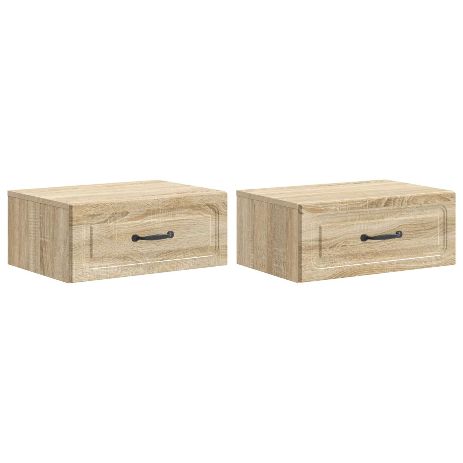 vidaXL Wandbeugel Bedkast 2 pcs Sonoma Eiken 49 x 34,5 x 20 cm vidaXL Wandbeugel Bedkast 2 pcs Sonoma Eiken 49 x 34,5 x 20 cm afbeelding 1