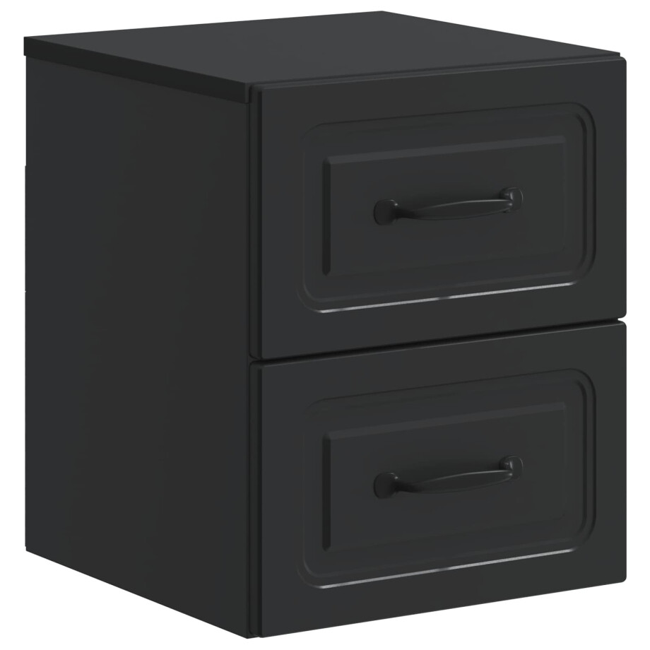vidaXL Wandbeugel Bedkast Zwart 34,5 x 33 x 40 cm Bewerkt hout afbeelding 1