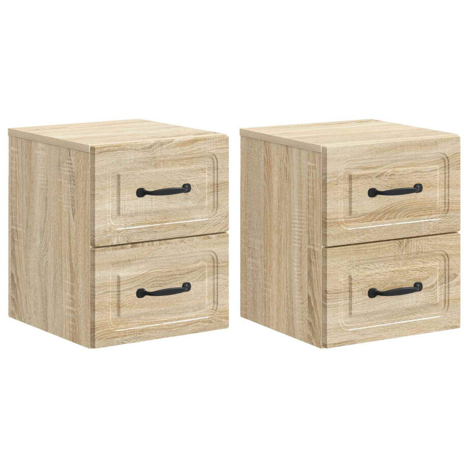 vidaXL Wandbeugel Bedkast 2 pcs Sonoma Eiken 34,5 x 33 x 40 cm vidaXL Wandbeugel Bedkast 2 pcs Sonoma Eiken 34,5 x 33 x 40 cm afbeelding 1