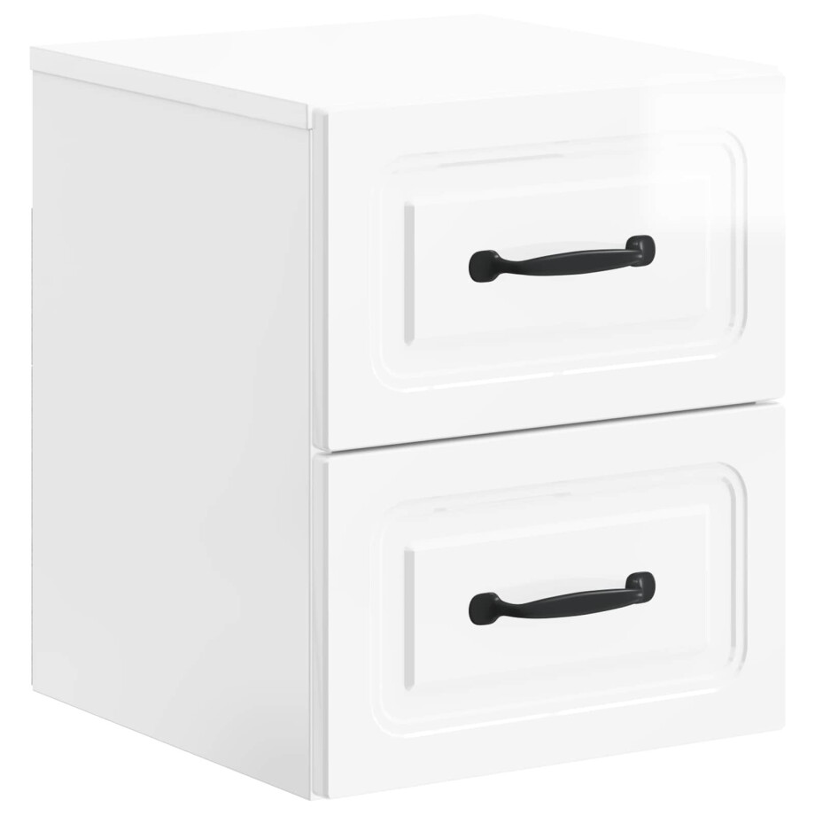 vidaXL Wandbeugel Bedkast Hoogglans Wit 34,5 x 33 x 40 cm Bewerkt hout vidaXL Wandbeugel Bedkast Hoogglans Wit 34,5 x 33 x 40 cm Bewerkt hout afbeelding 1