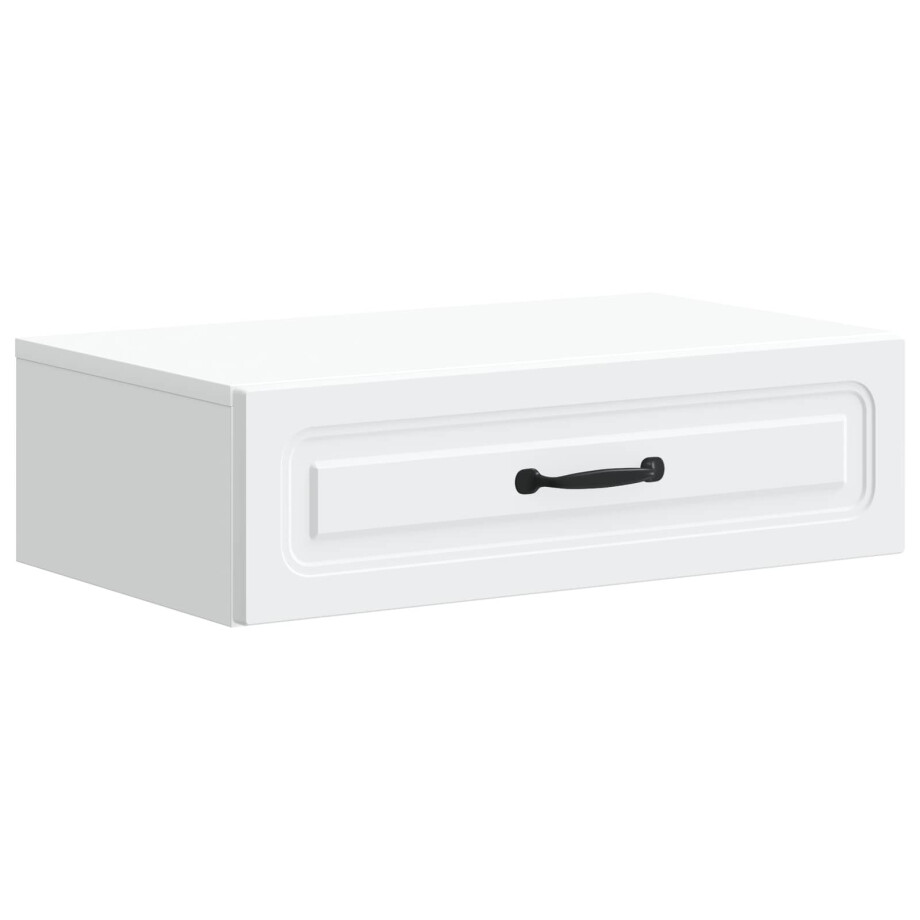 vidaXL Wandmontage Zijtafel Wit 59 x 34,5 x 17 cm Bewerkt hout afbeelding 1
