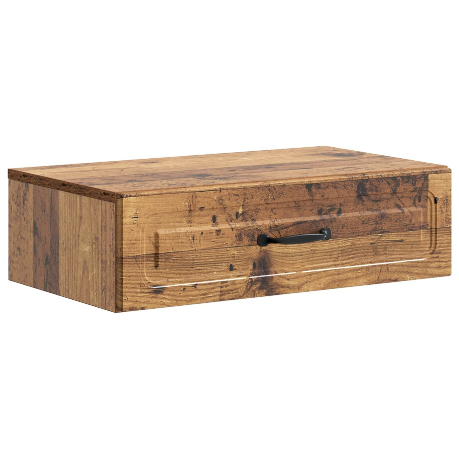 vidaXL Wandmontage Zijtafel Oud hout 59 x 34,5 x 17 cm Bewerkt hout afbeelding 1