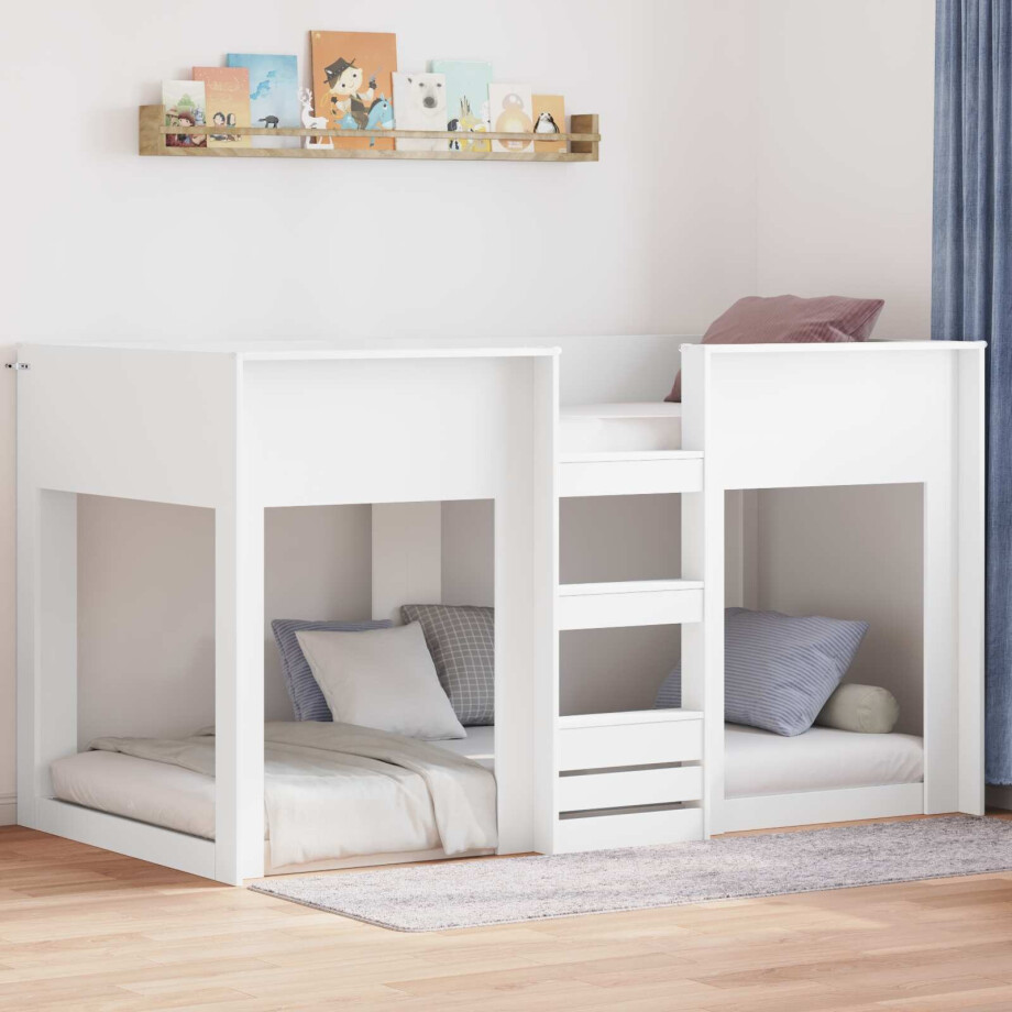 vidaXL Bunk Bed voor Kinderen Wit 90 x 190 cm Bewerkt hout afbeelding 1