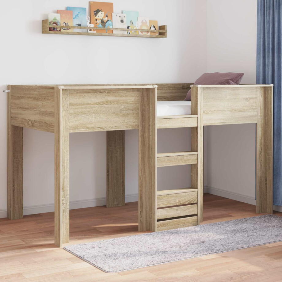vidaXL Bunk Bed voor Kinderen Sonoma Eiken 80 x 200 cm Bewerkt hout vidaXL Bunk Bed voor Kinderen Sonoma Eiken 80 x 200 cm Bewerkt hout afbeelding 1