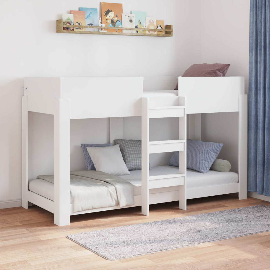 vidaXL Bunk Bed voor Kinderen Wit 75 x 190 cm Bewerkt hout vidaXL Bunk Bed voor Kinderen Wit 75 x 190 cm Bewerkt hout afbeelding 1
